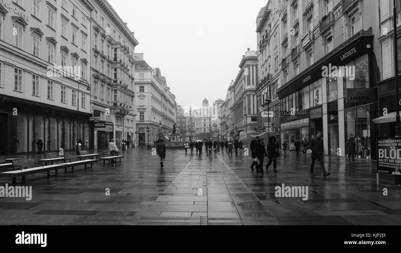 Winter in Wien - Auf einen sehr kalten Winter Tag Stockfoto