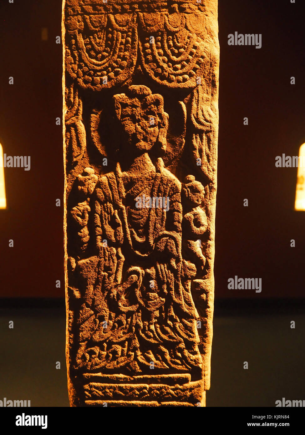 Alte chinesische buddhistische Skulptur in Shanghai Museum Stockfoto