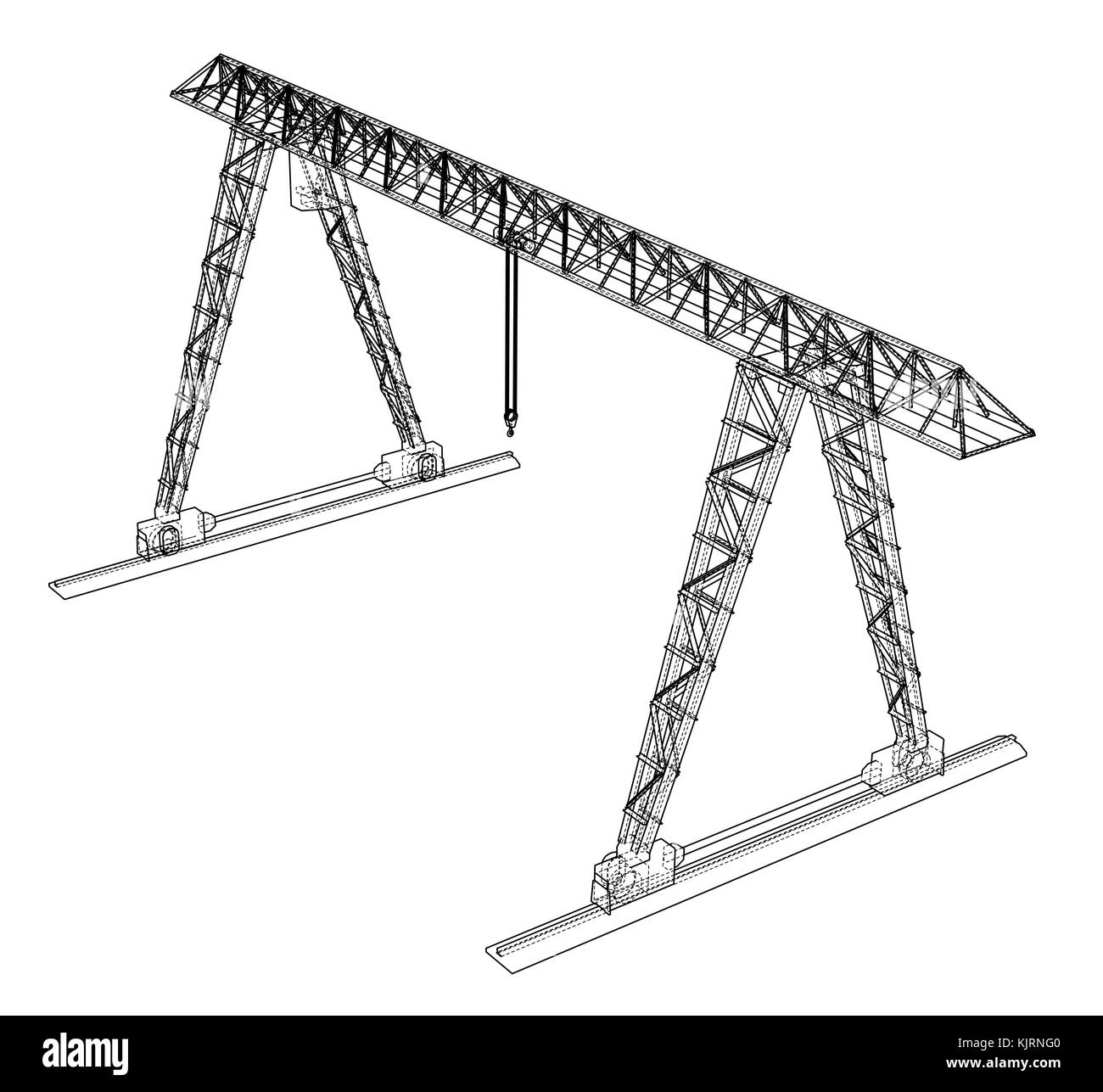 Portalkran. wire-frame. Vector EPS 10-Format Stock Vektor