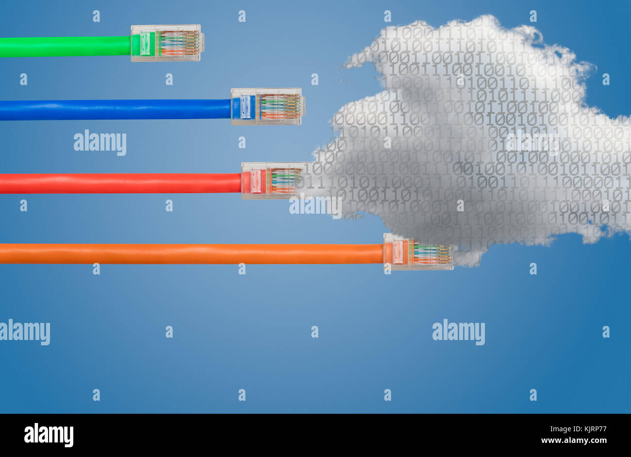 Cloud Computing und Ethernet Kabel Netzneutralität Bild Stockfoto