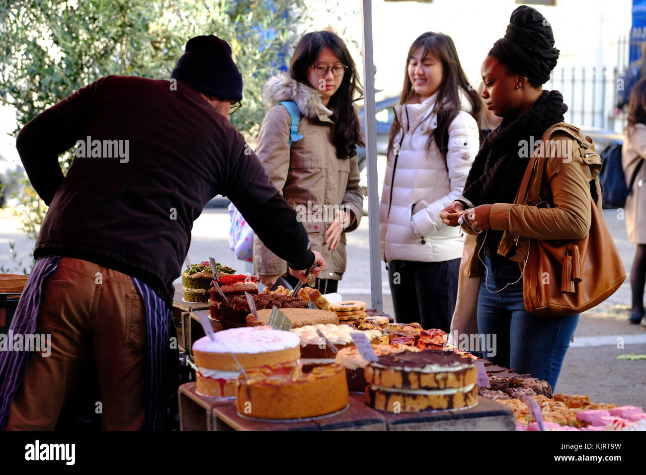 Bloomsbury Farmers Market, London, Vereinigtes Königreich Stockfoto