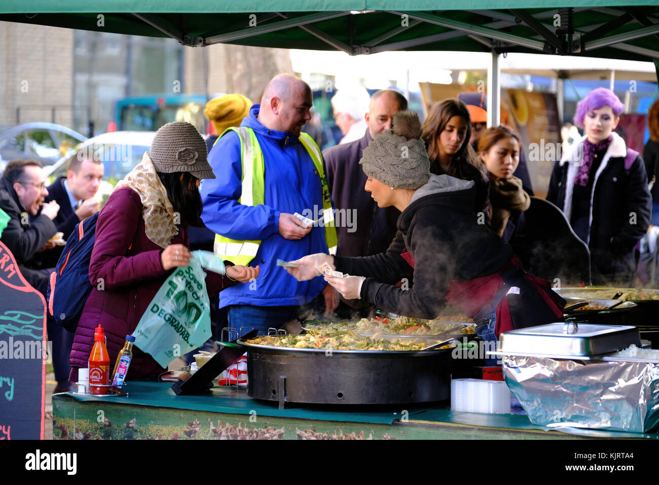 Bloomsbury Farmers Market, London, Vereinigtes Königreich Stockfoto