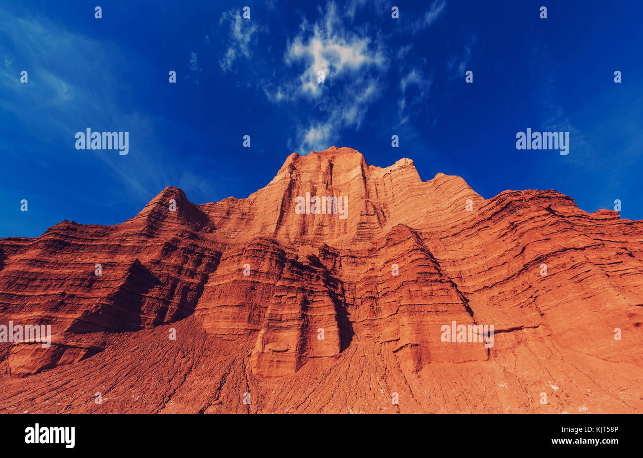 Der Tempel des Mondes und der Sonne in Cathedral Valley im Capitol Reef National Park, Utah Stockfoto