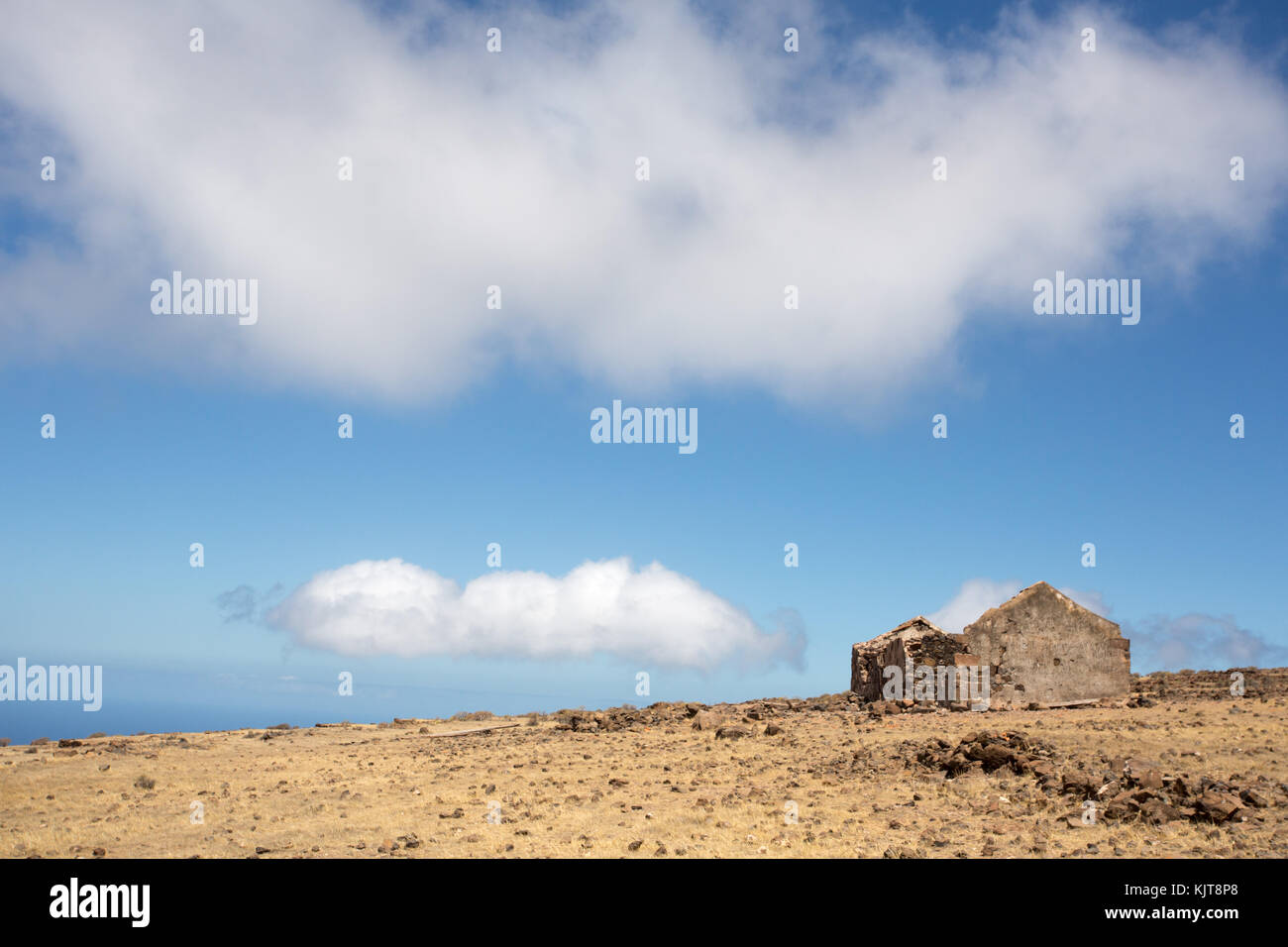 Verfallenes Haus auf dem La Merica Plateau oberhalb von Valle Gran Rey (La Gomera) Stockfoto