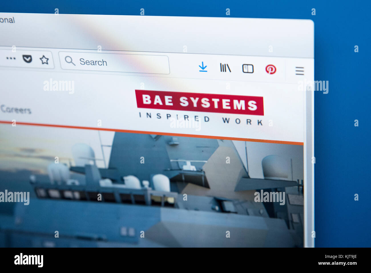 London, Großbritannien - 25 November 2017: Die Homepage der offiziellen Website für Bae systems plc - die britische multinationale Verteidigung, Sicherheit, Luft- und Raumfahrt Stockfoto