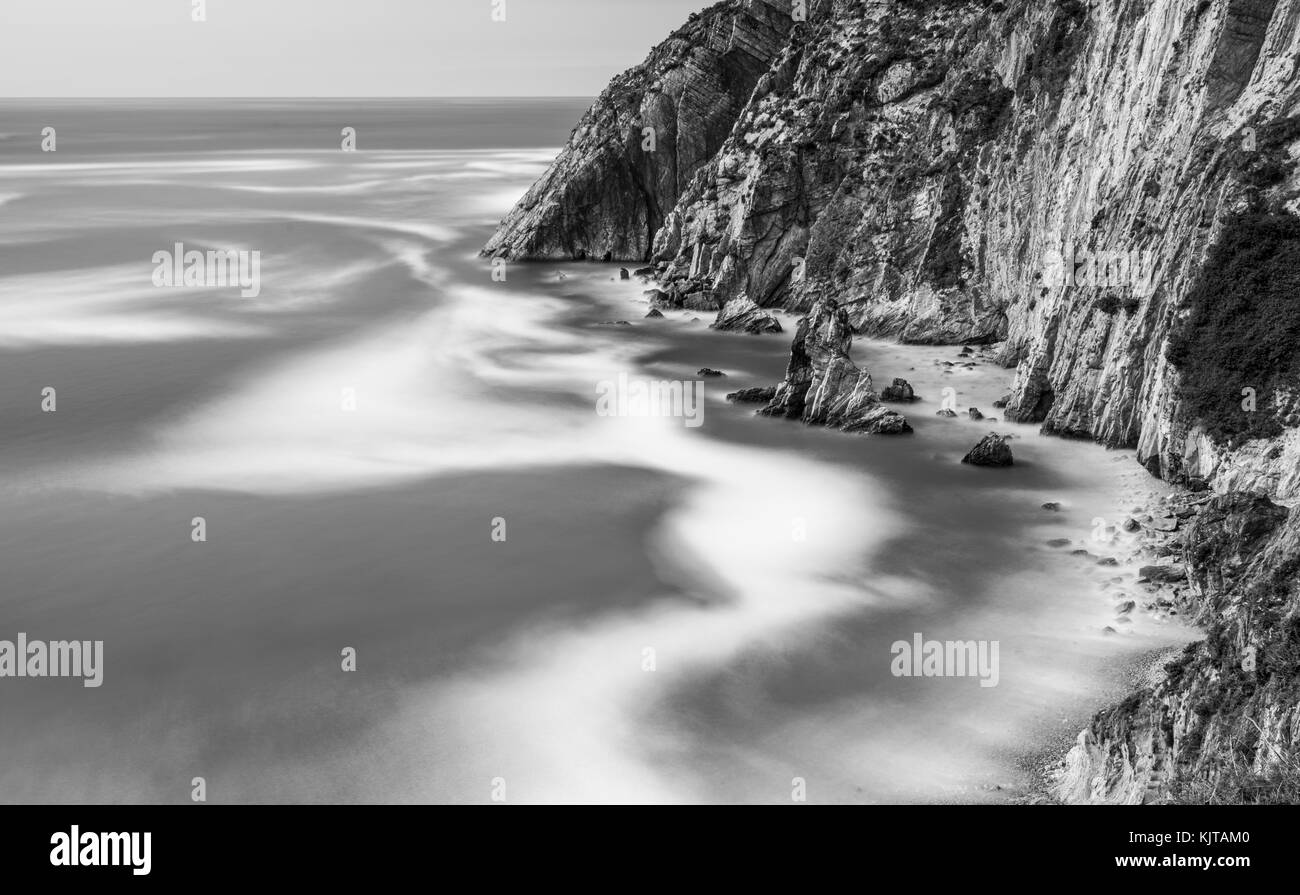 Strand von El Silencio, Castañeras, Rat von Cudillero, Kantabrisches Meer, Asturien, Spanien, Europa Stockfoto