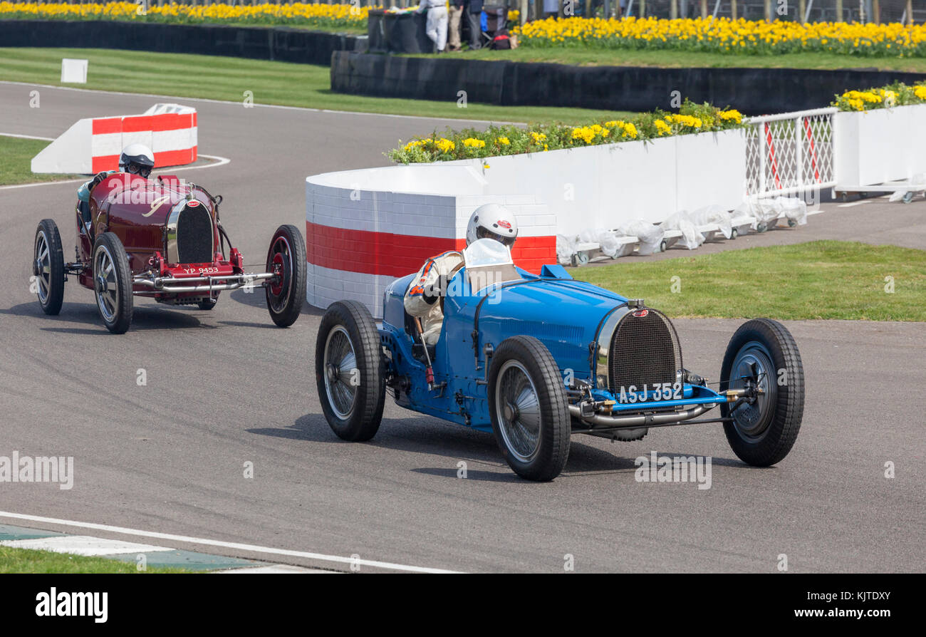Bugatti Goodwood Revival, historischen Rennsport Stockfoto