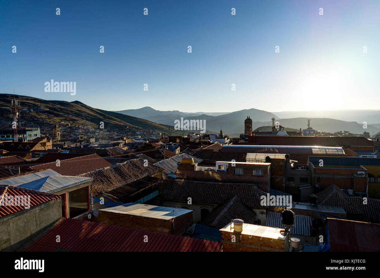 Foto im August 2017 in Potosi Bolivien, Südamerika: Blick über Potosi Stadt genommen Stockfoto