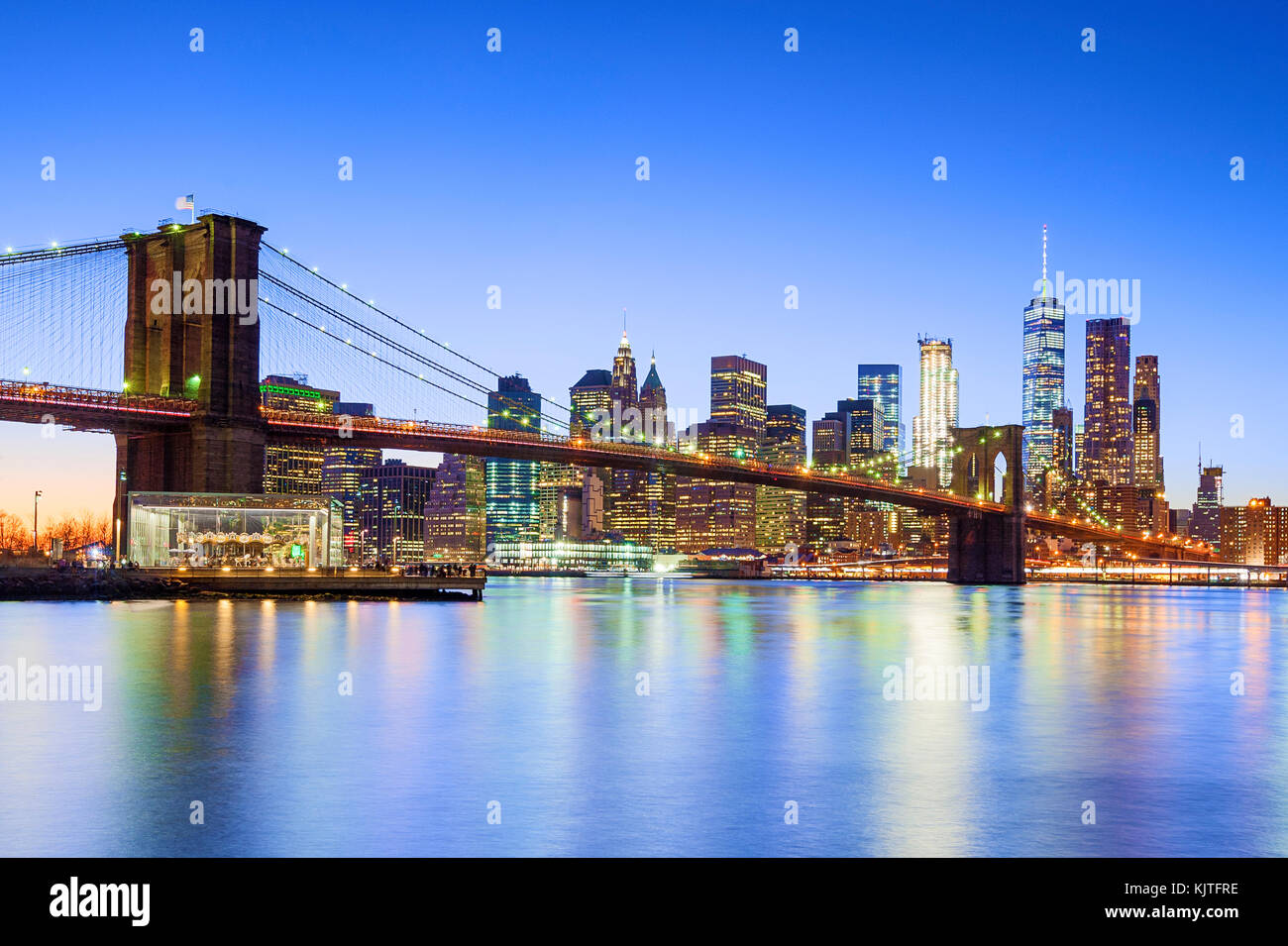 Skyline Von New York New York City Lower Manhattan Stockfoto