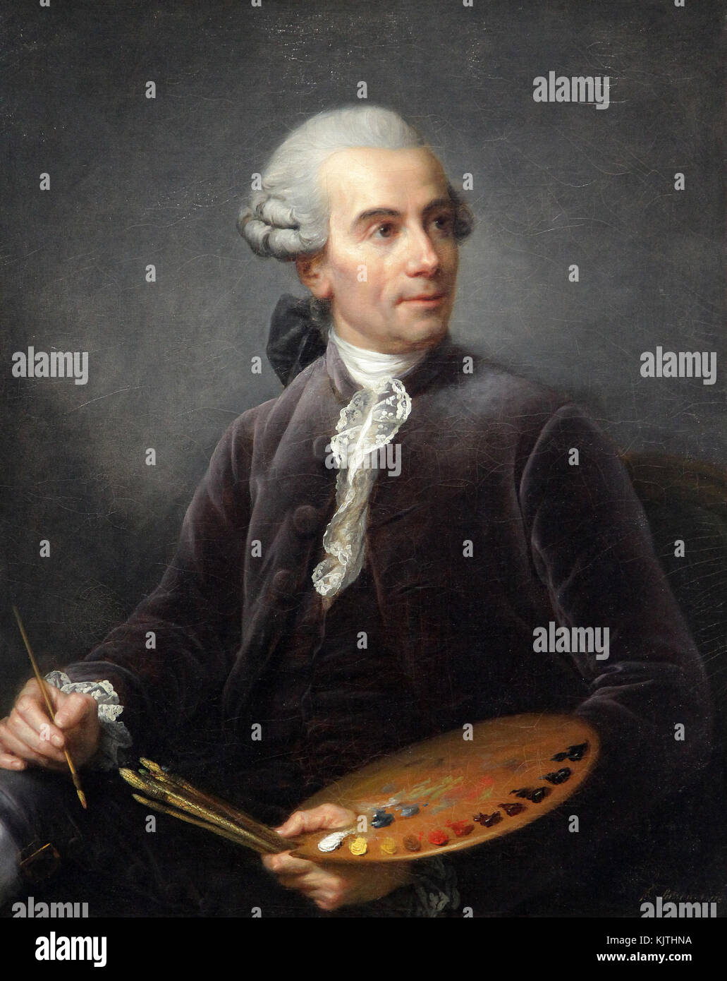 Porträt des Malers Joseph Vernet (1714–1789) von Elisabeth Vigee Le Brun (1755–1842) alias Madame Lebrun. Französischer Maler Stockfoto