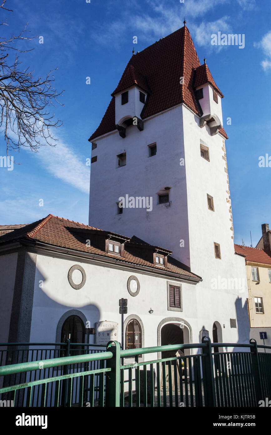 Gotische Turm, Ceske Budejovice, Tschechien, Europa Stockfoto