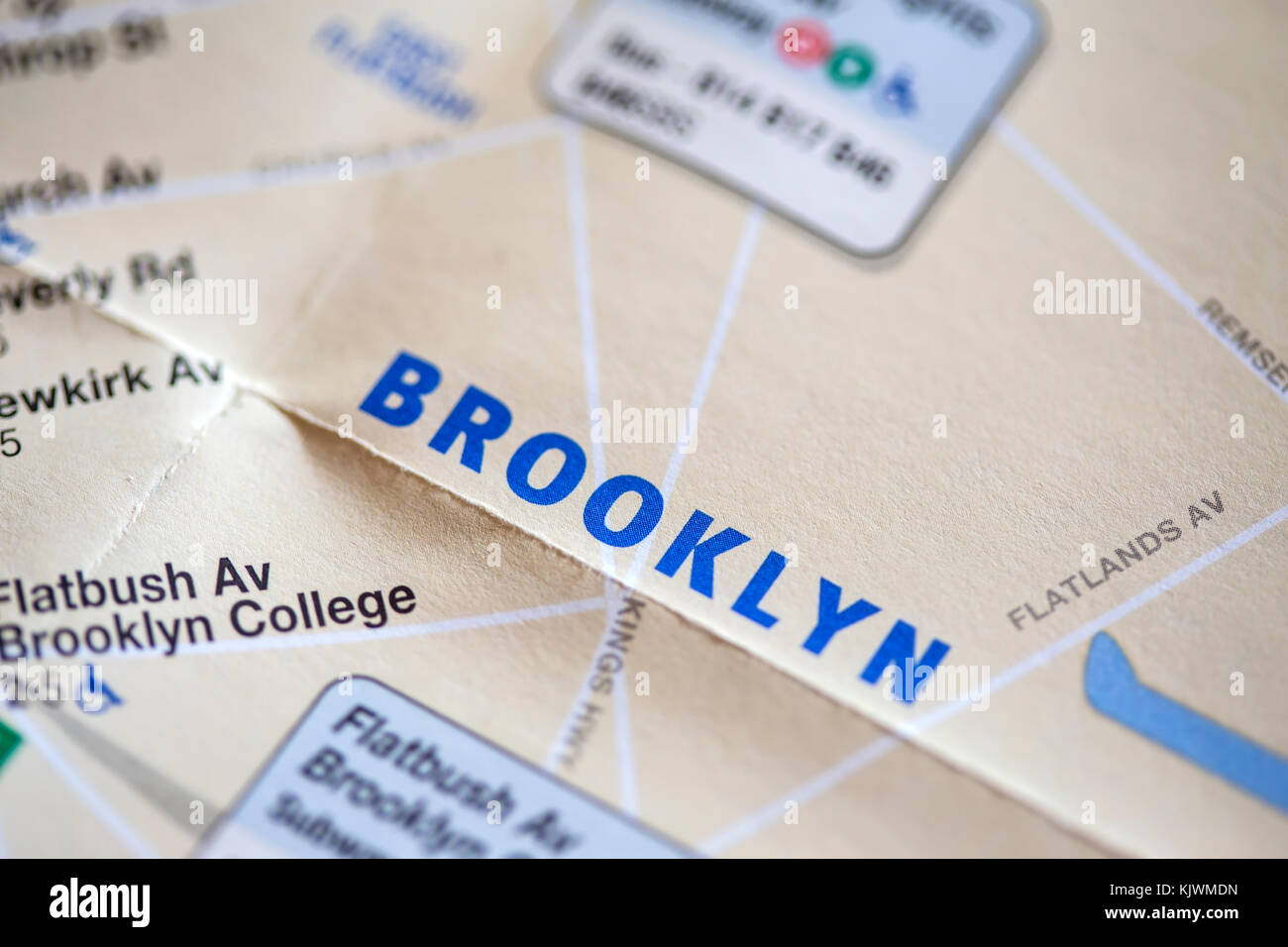 Closeup Detail der New York Stadtplan Stockfoto