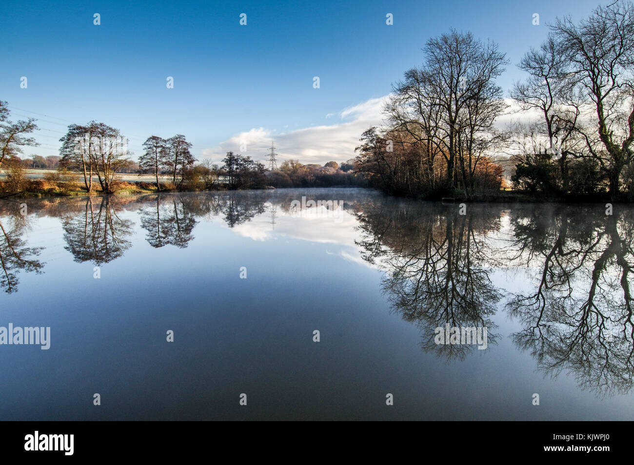 Bedelenads valebridge Teich im Naturschutzgebiet in der Nähe von Burgess Hill, West Sussex Stockfoto