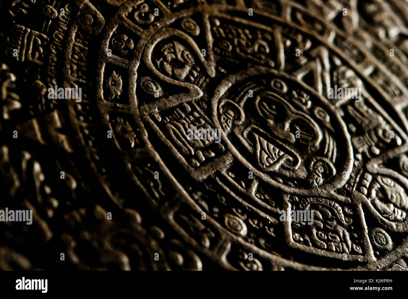 Aztekische Kalender Stein detail Stockfoto