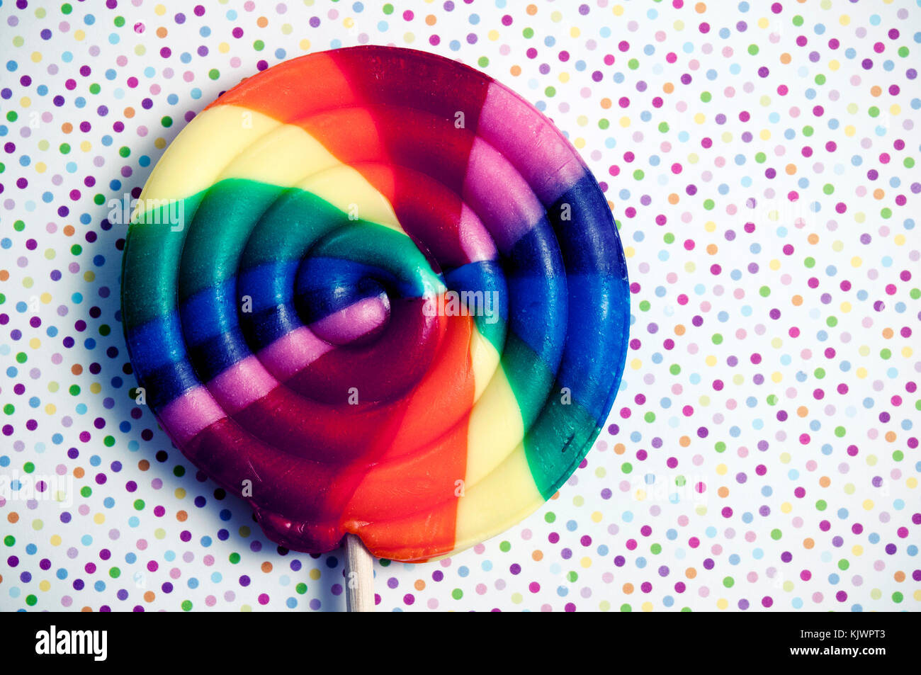 Runde Spiralen bunte Lollipop Stockfotografie - Alamy