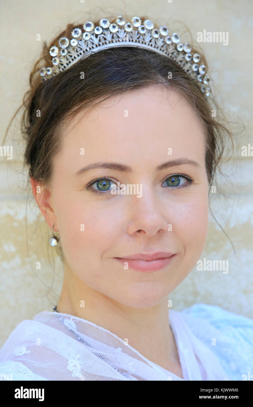 Das Porträt einer Hofdame im 19. Jahrhundert des Zar Alexander I von Russland in Rueil-Malmaison, Frankreich Stockfoto