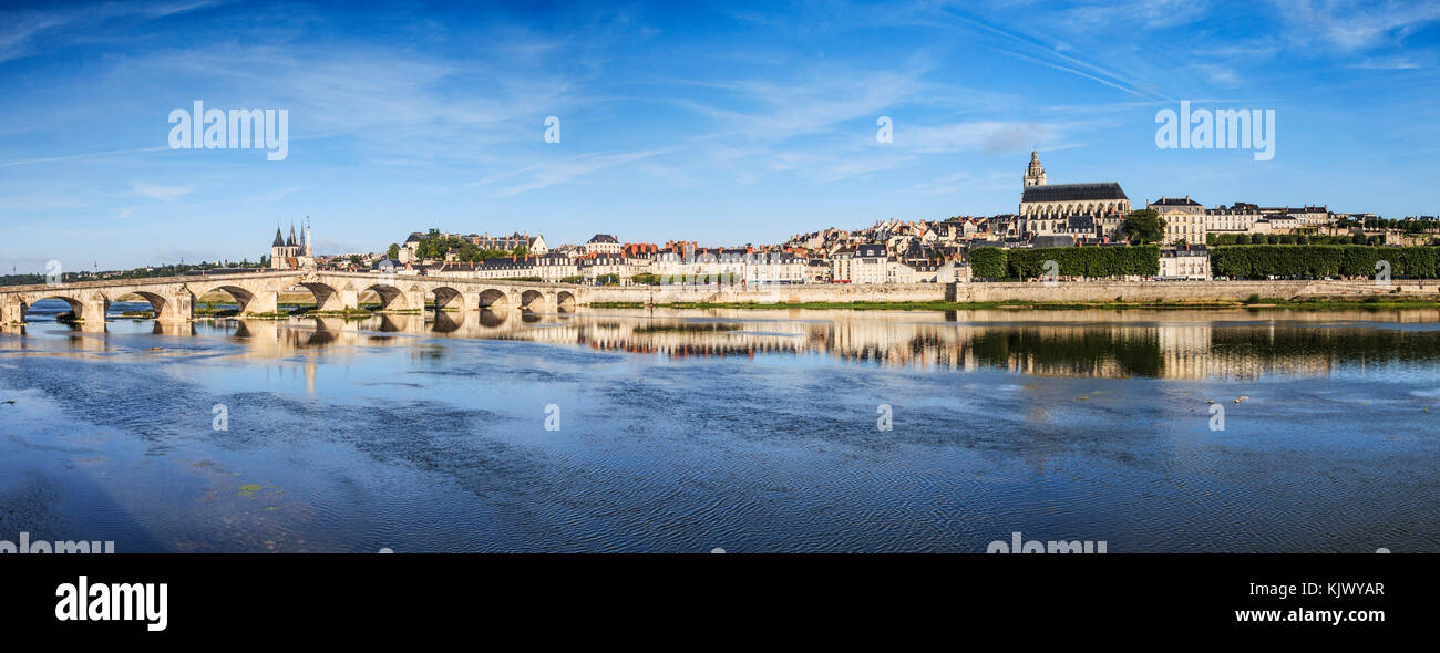 Panorama der Altstadt von Blois, Loire Tal, Frankreich Stockfoto