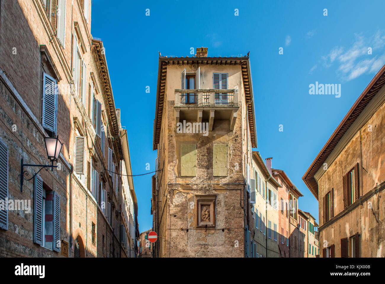 Balkon windows in Alter Stadt siena Italien, Toscana Stockfoto