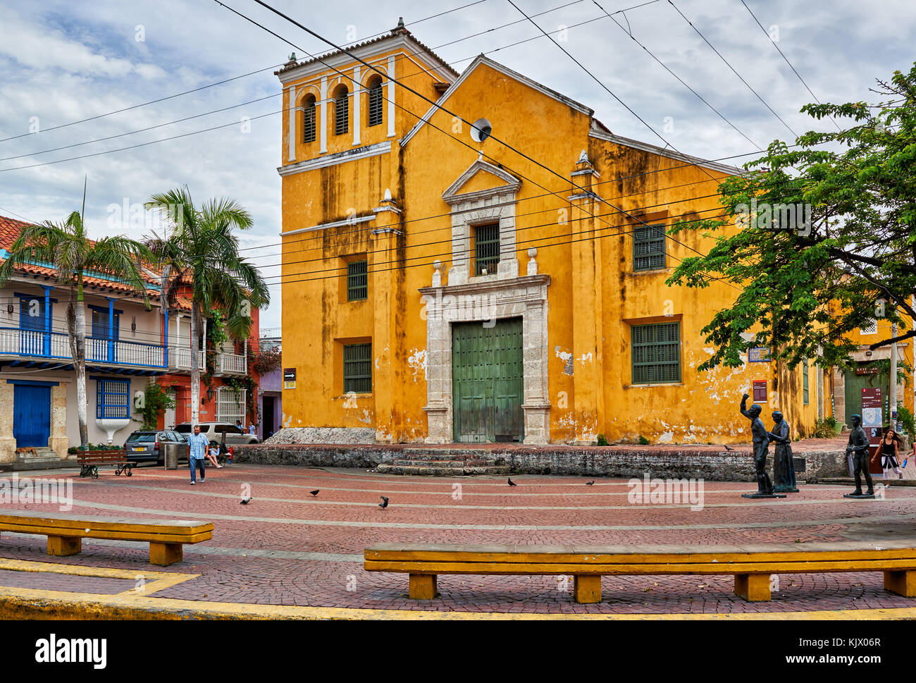Die Kirche der Heiligen Dreifaltigkeit oder Iglesia de la Santísima Trinidad Getsemani, Cartagena de Indias, Kolumbien, Südamerika Stockfoto