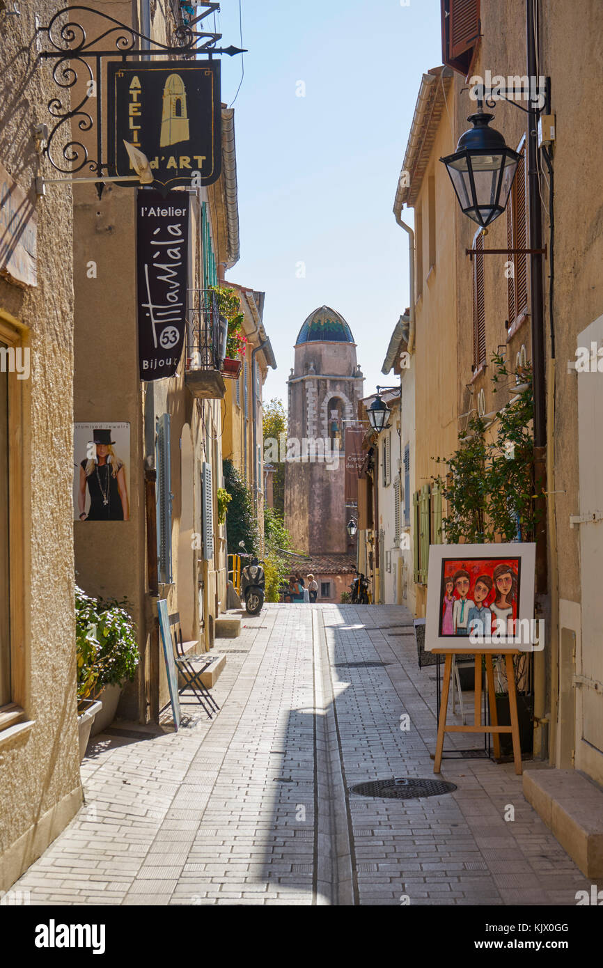 Old Street, Old Town, saint St Tropez, Cote d'Azur, Riviera, Südfrankreich Stockfoto