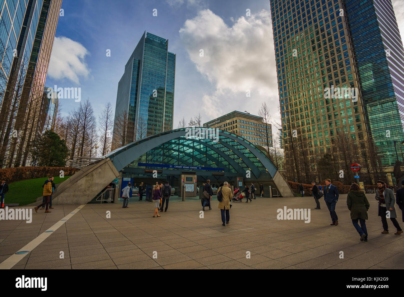 Das neue DLR-Station Canary Wharf. Es ist ein modernes u-bahn Station auf der Jubilee Line zwischen Kanada und North Greenwich. Stockfoto