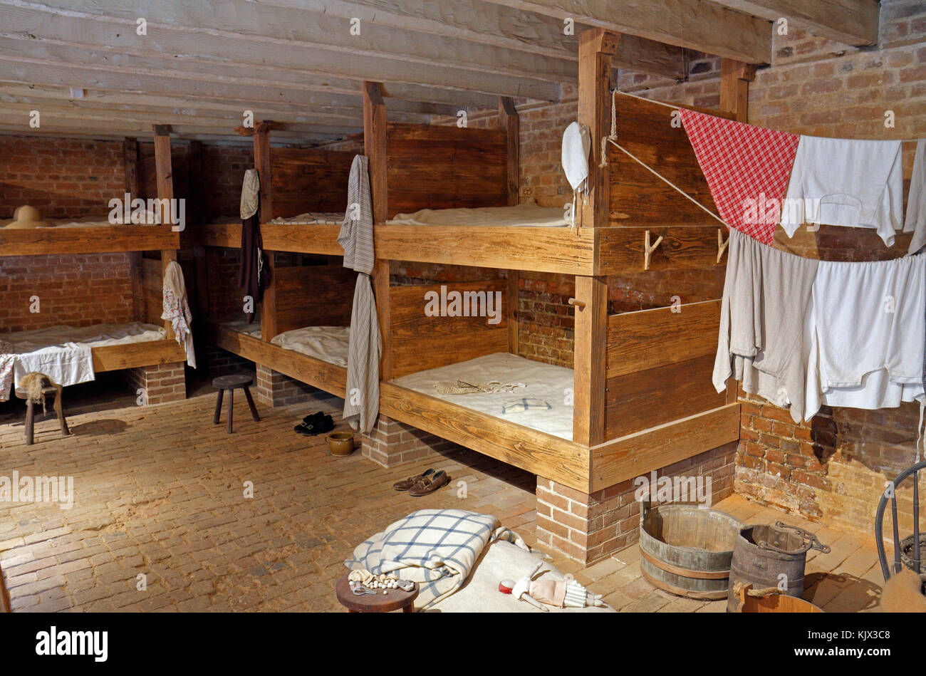 Die Women's Slave Viertel auf dem Mount Vernon Estate, Alexandria, Virginia. Stockfoto