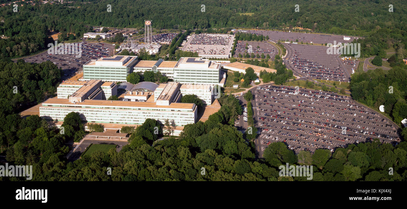 Luftaufnahme der Zentrale Intelligenz Agentur Hauptsitz in Langley, Virginia korrigiert und 7/8 Stockfoto