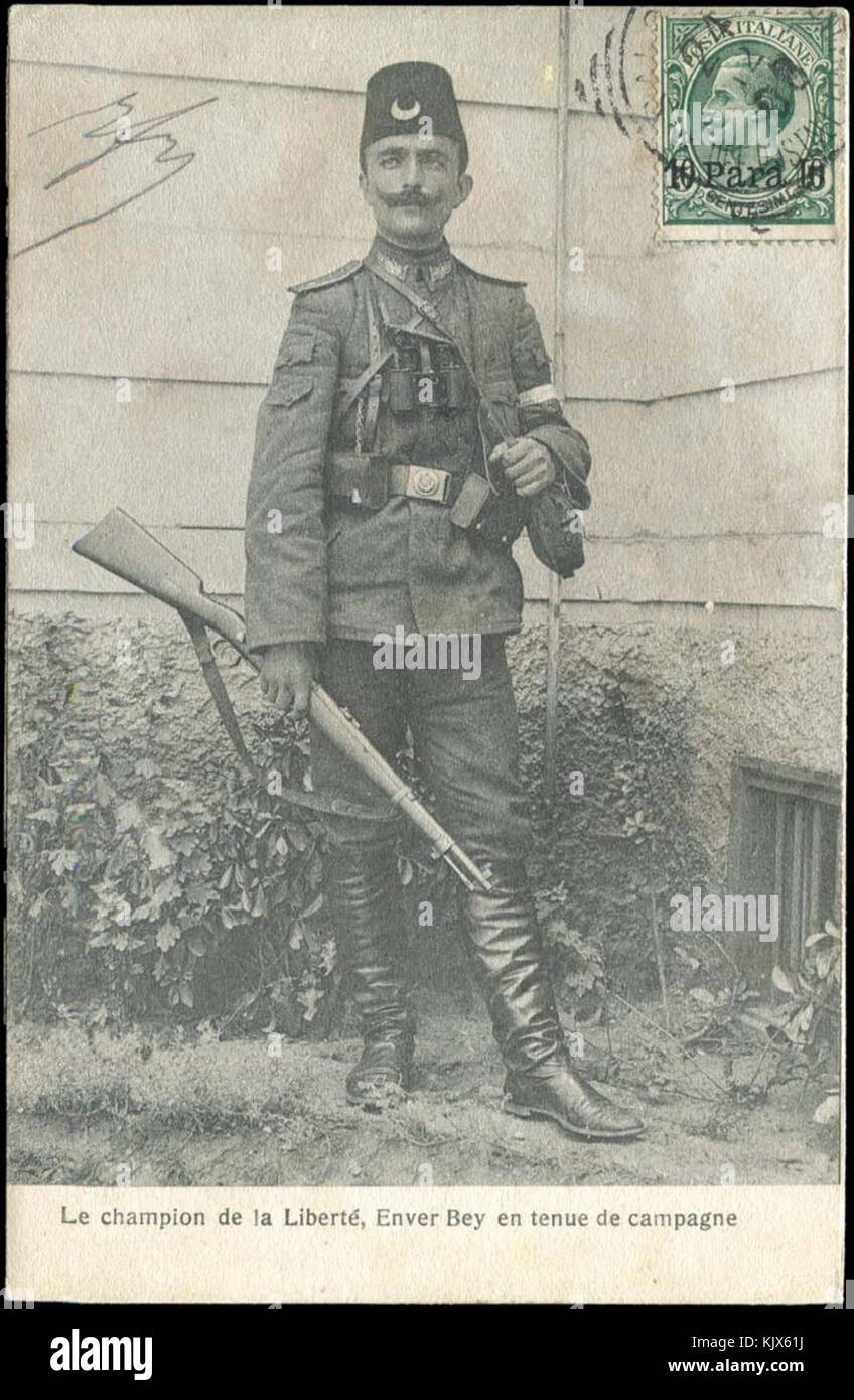 Enver Pascha osmanischen Postkarte Stockfoto