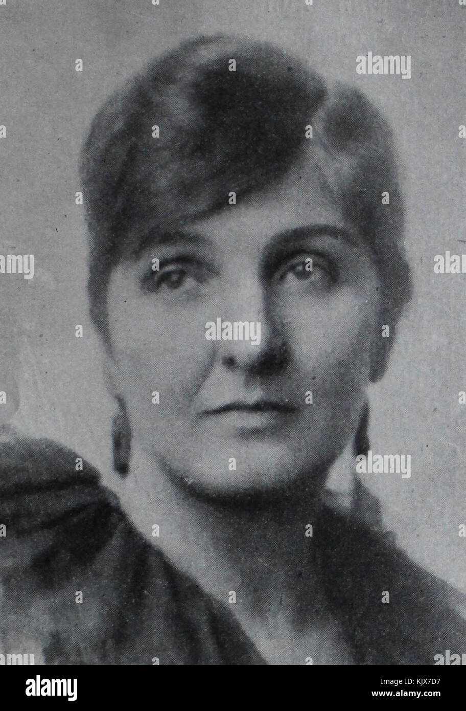 Dieses Foto zeigt Agnes Mowinckel aus dem Jahr 1918. Sie war eine wichtige Figur in der norwegischen Geschichte, bekannt für ihre Rolle in den Frauenrechten und ihre Beiträge zu den politischen und sozialen Bewegungen des Norwegens des frühen 20. Jahrhunderts. Stockfoto
