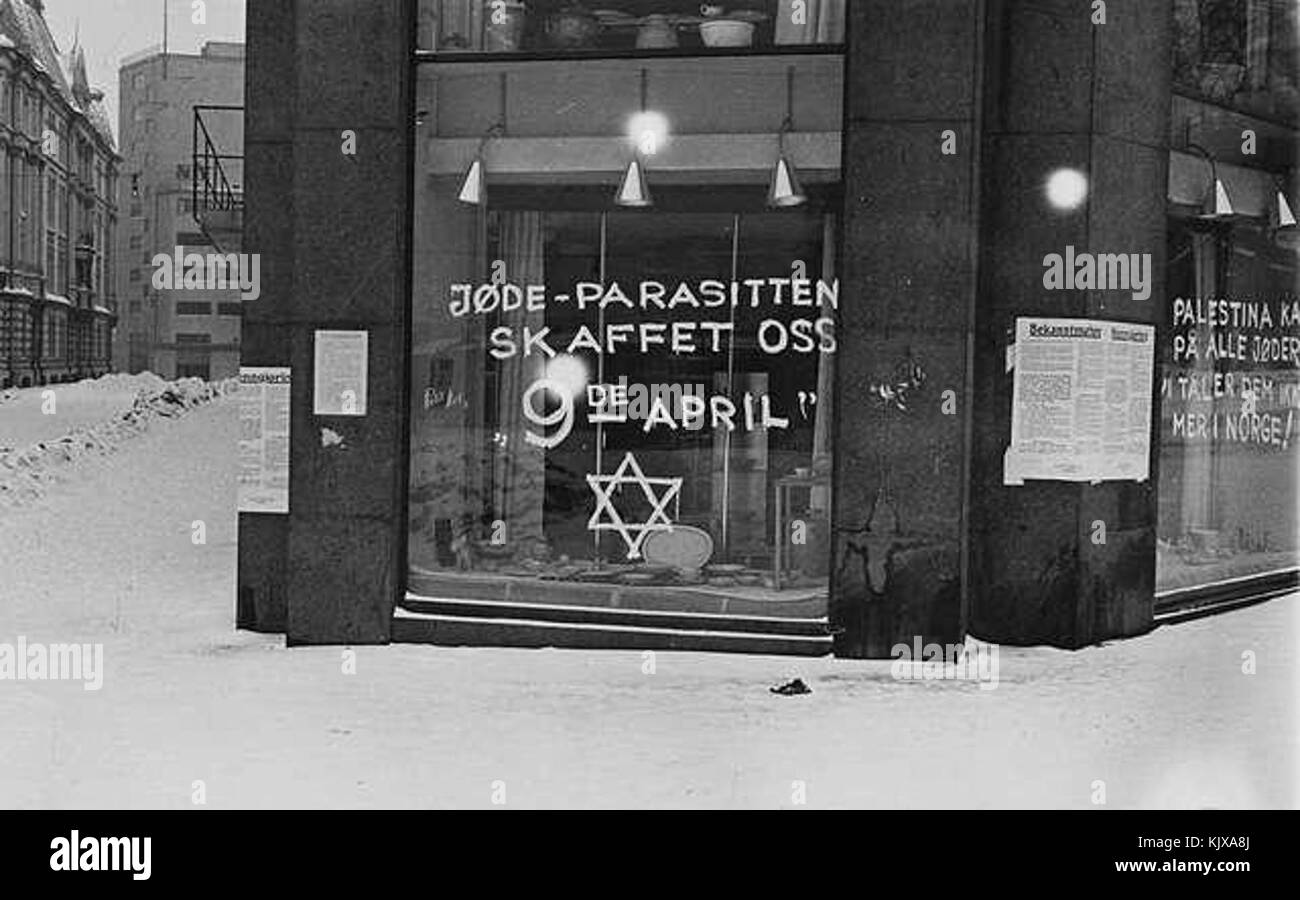Antisemit Anti graffiti Oslo 1941 Stockfoto