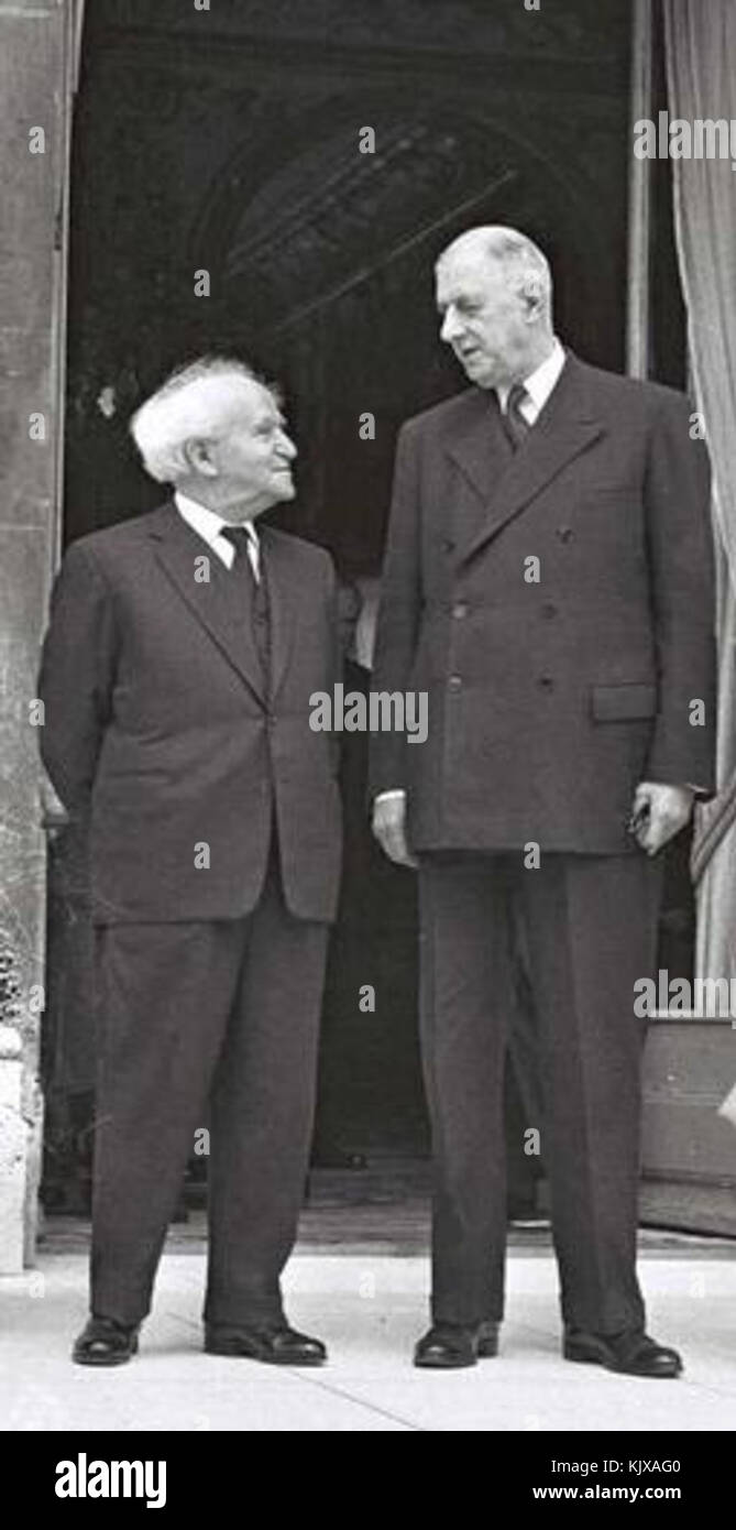 Charles De Gaulle David Ben Gurion 1960 Stockfoto