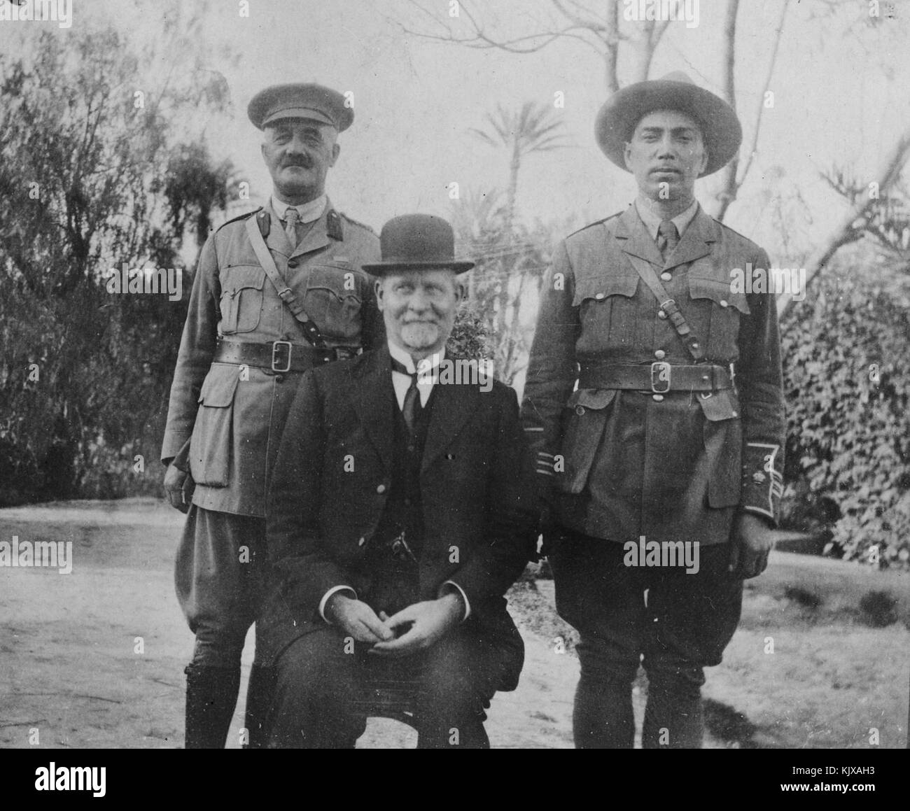 Colonel George Thompson Hall, Richard McCallum, und Peter Buck Stockfoto