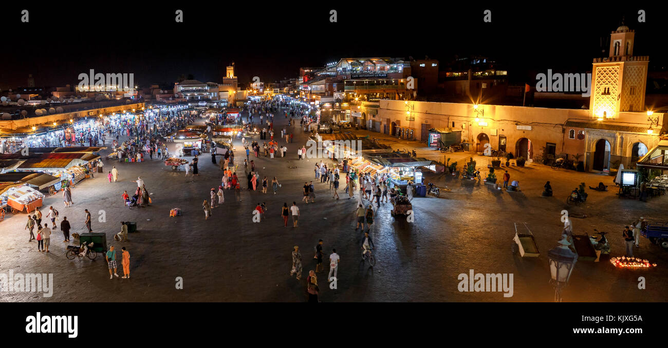 Jemma El Fnaa oder Djemma el Fna in Marrakesch, Marokko Stockfoto