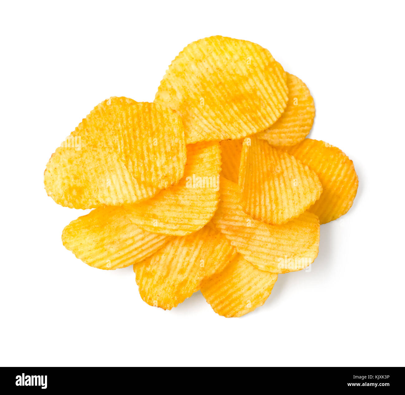 Leckere Chips isoliert auf Weiss. mit Freistellungspfad Stockfoto