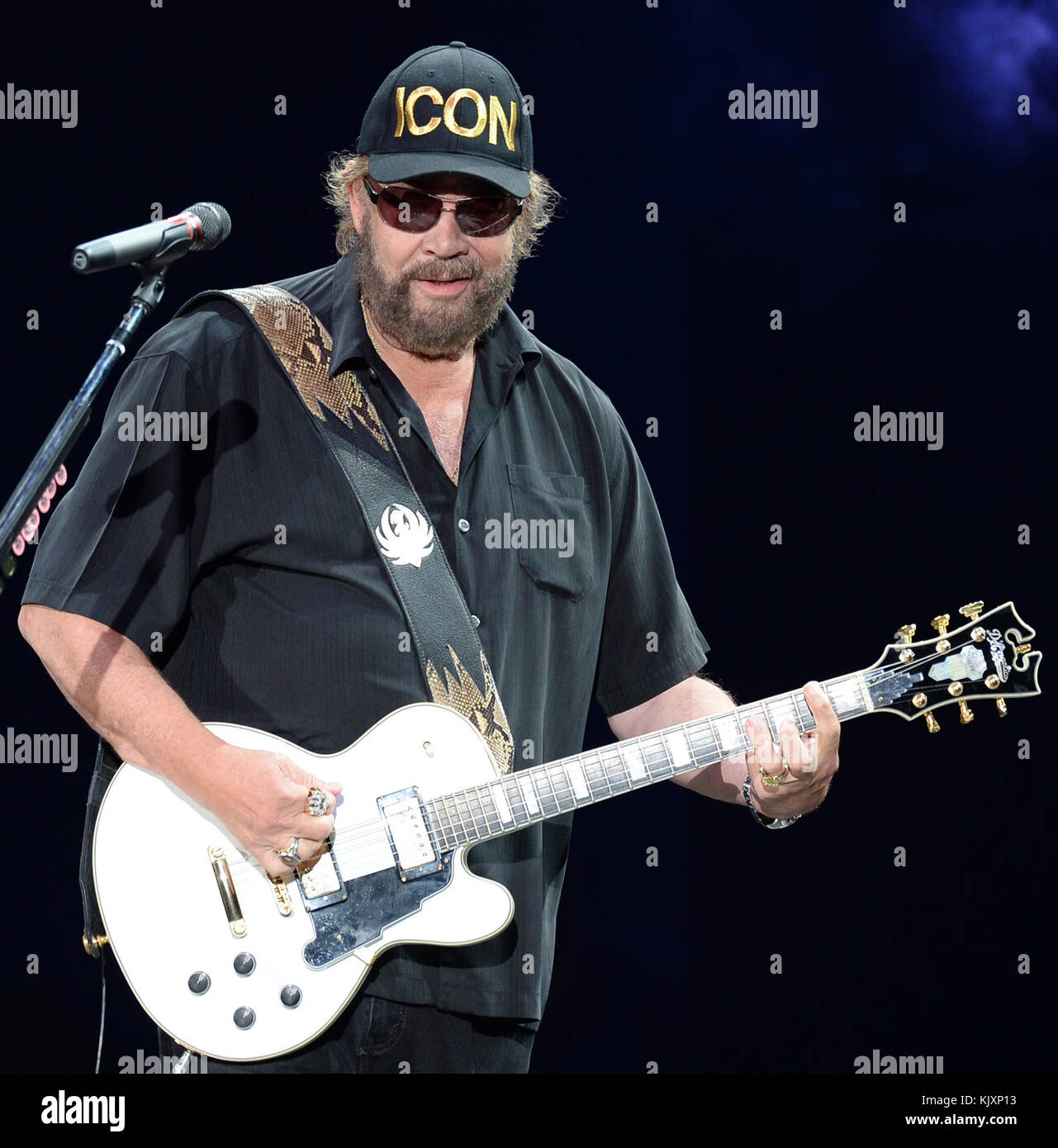 WEST PALM BEACH, FL - 06. AUGUST: Hank Williams Jr. Tritt am 6. August 2016 im Perfect Vodka Amphitheater in West Palm Beach Florida auf Stockfoto