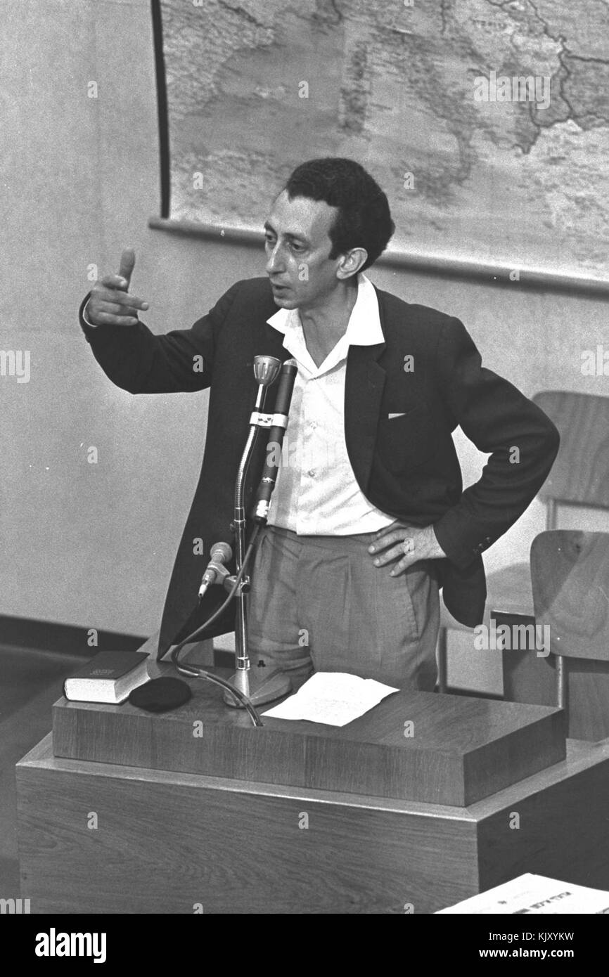 Abba Kovner im Eichmann-prozess 1961 Stockfoto