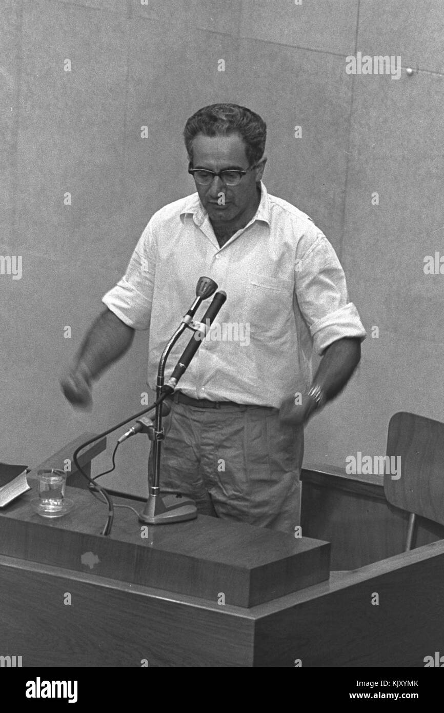 Israel Guttman im Eichmann-prozess 1961 Stockfoto
