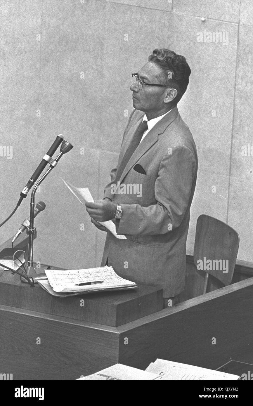 Aharon Hoter Yishai im Eichmann-prozess 1961 Stockfoto