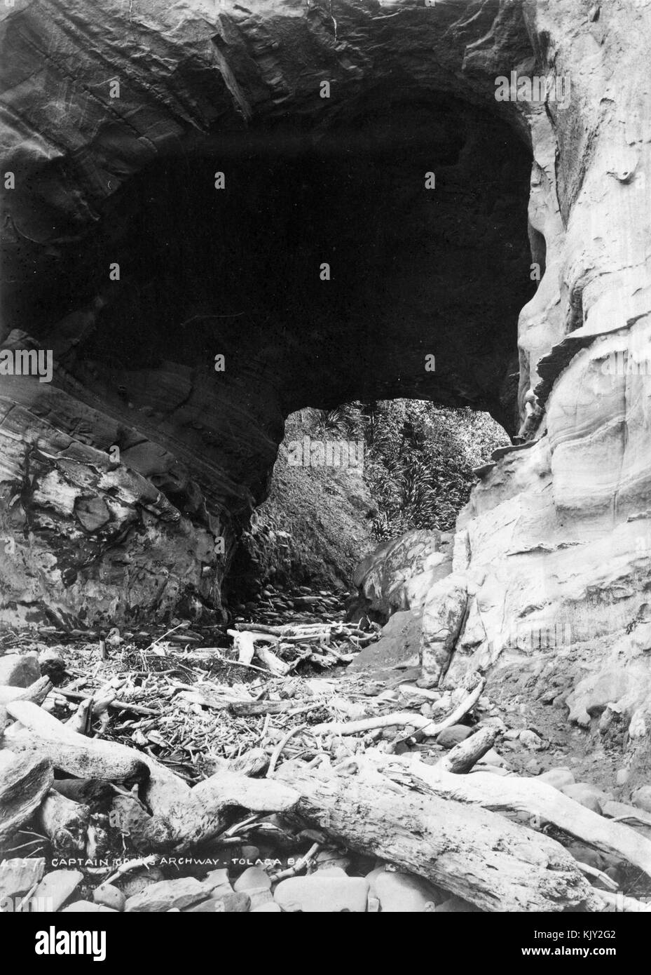 Kapitän Cook's Torbogen, Tolaga Bay von Burton Brothers, C. 1890s Stockfoto