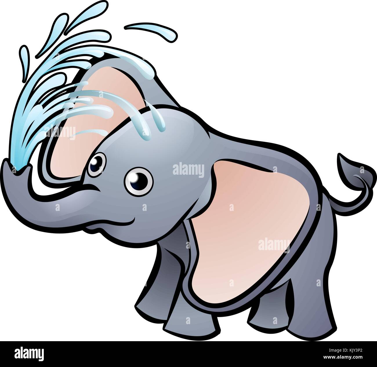 Elefant Safari Tiere Cartoon Charakter Stock Vektor