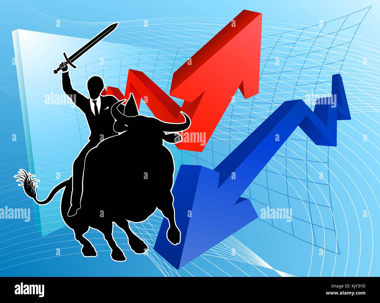 Bull Market Winner Konzept Stock Vektor