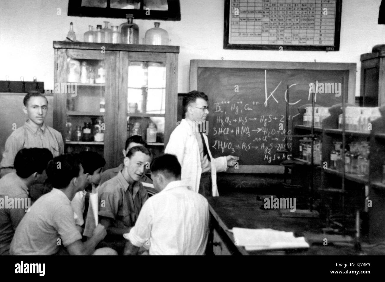 Chemieunterricht an der Hebräischen Reali Schule, Haifa, 1936 (155) Stockfoto