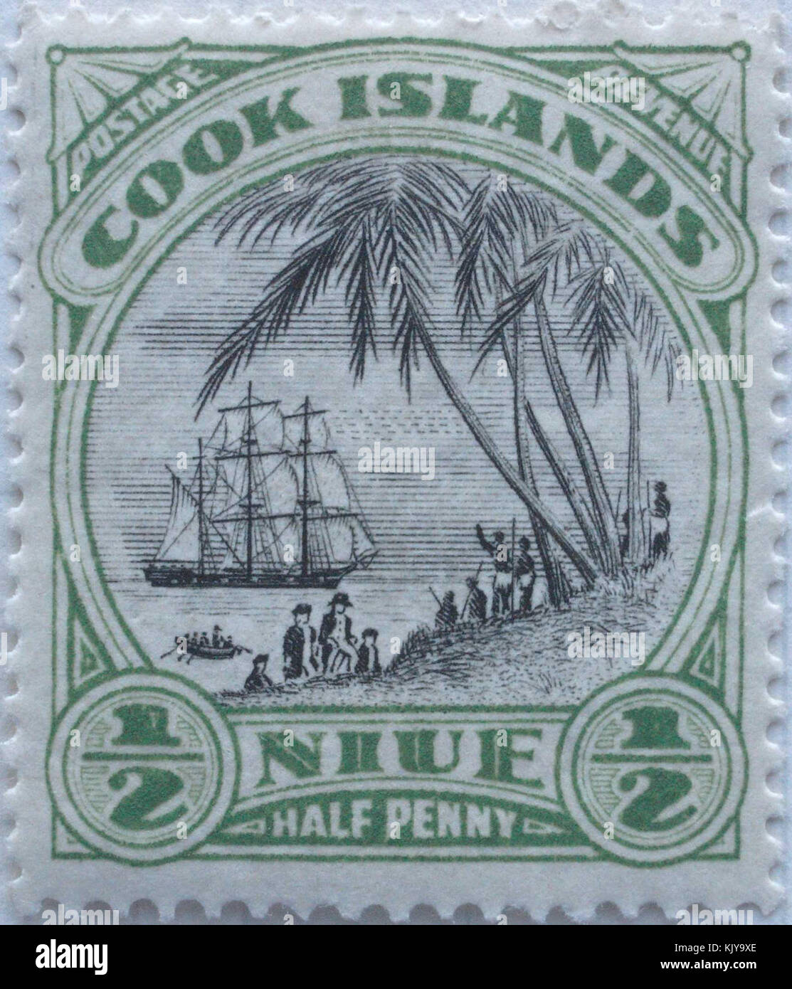 Stempel Niue 0,5 d Stockfoto