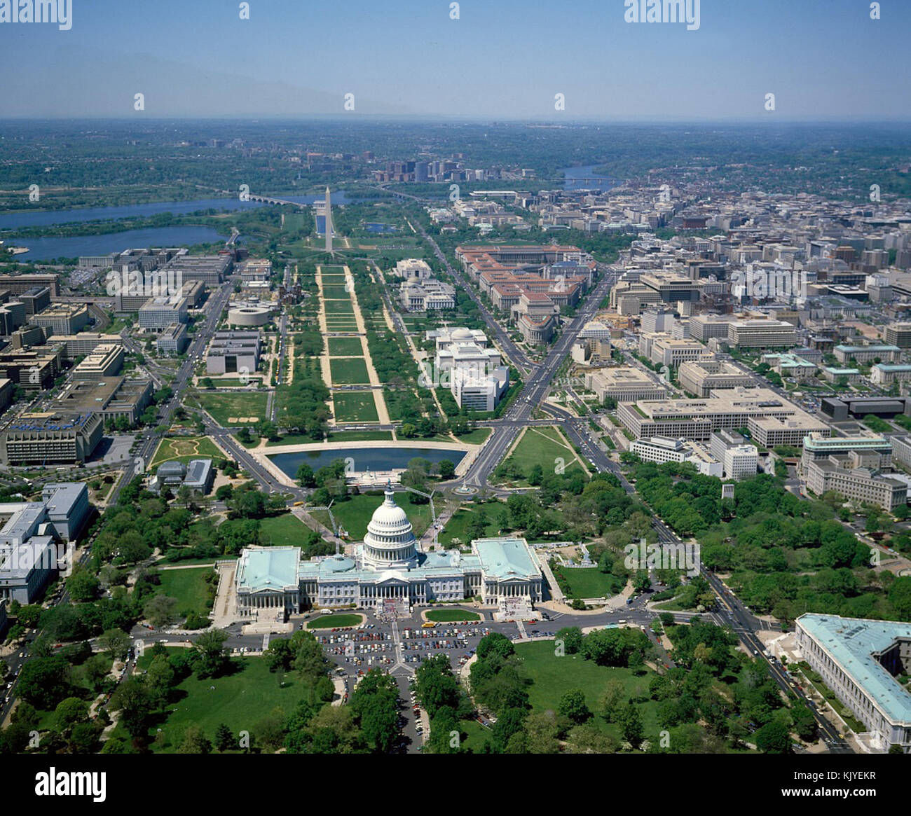 Luftbild von oben dem US Capitol 17213 v Stockfoto