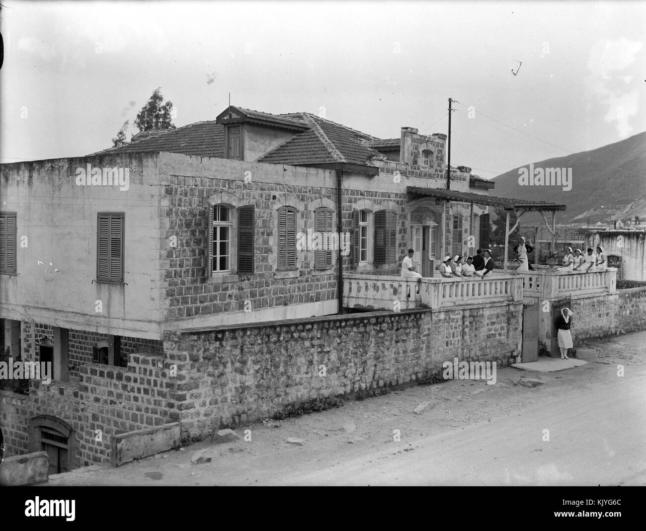 Dr. H. Torrance, Tiberias. Blick auf den See, House of Scots Mission aus dem Krankenhaus. 1940 1946 Stockfoto
