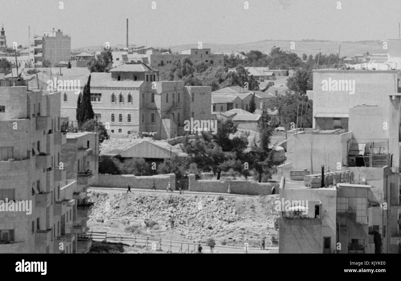 Beit HaMaalat. Fortsetzung der Thrashers in die westlichen Teile, Jerusalem. 1940 1946. III. Stockfoto