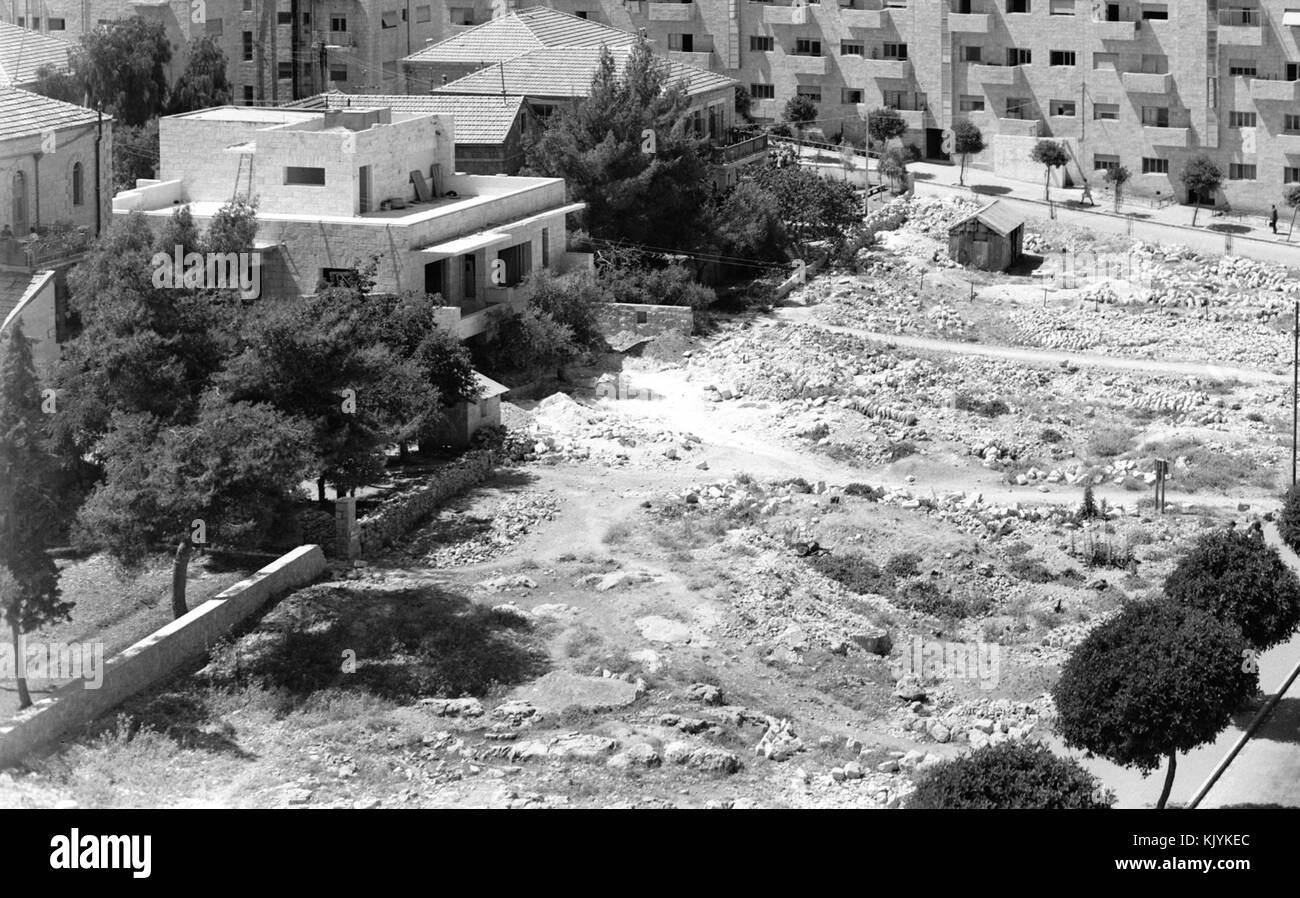 Beit HaMaalat. Fortsetzung der Thrashers in die westlichen Teile, Jerusalem. 1940 1946. IV. Stockfoto