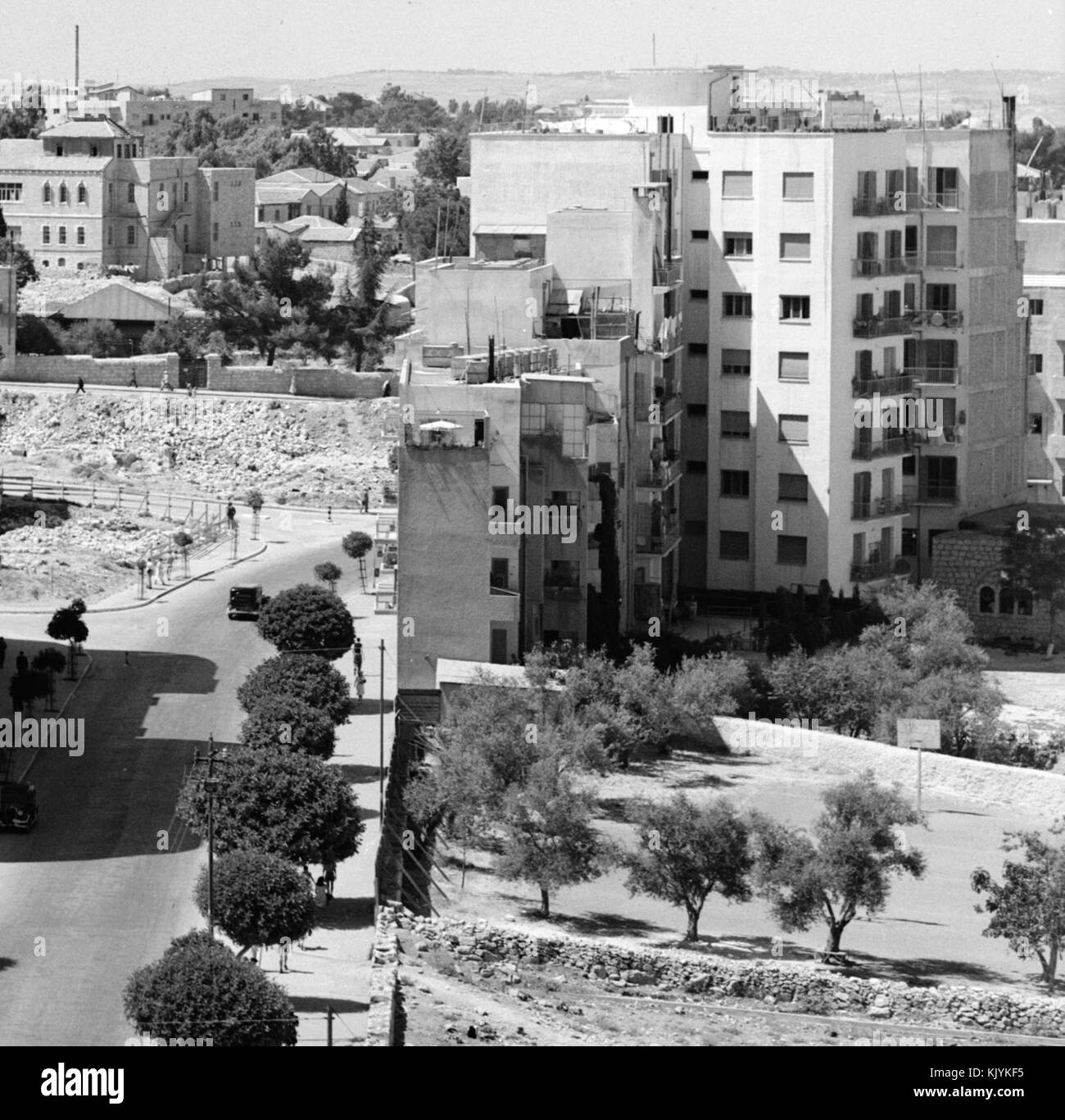 Beit HaMaalat. Fortsetzung der Thrashers in die westlichen Teile, Jerusalem. 1940 1946. V Stockfoto