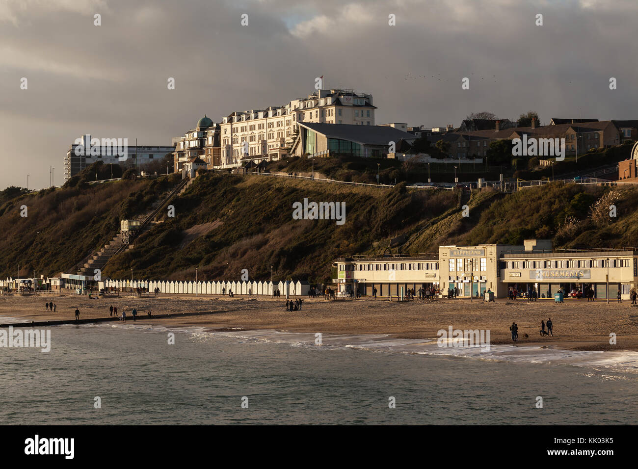 Strand von Bournemouth und Oceanarium Stockfoto