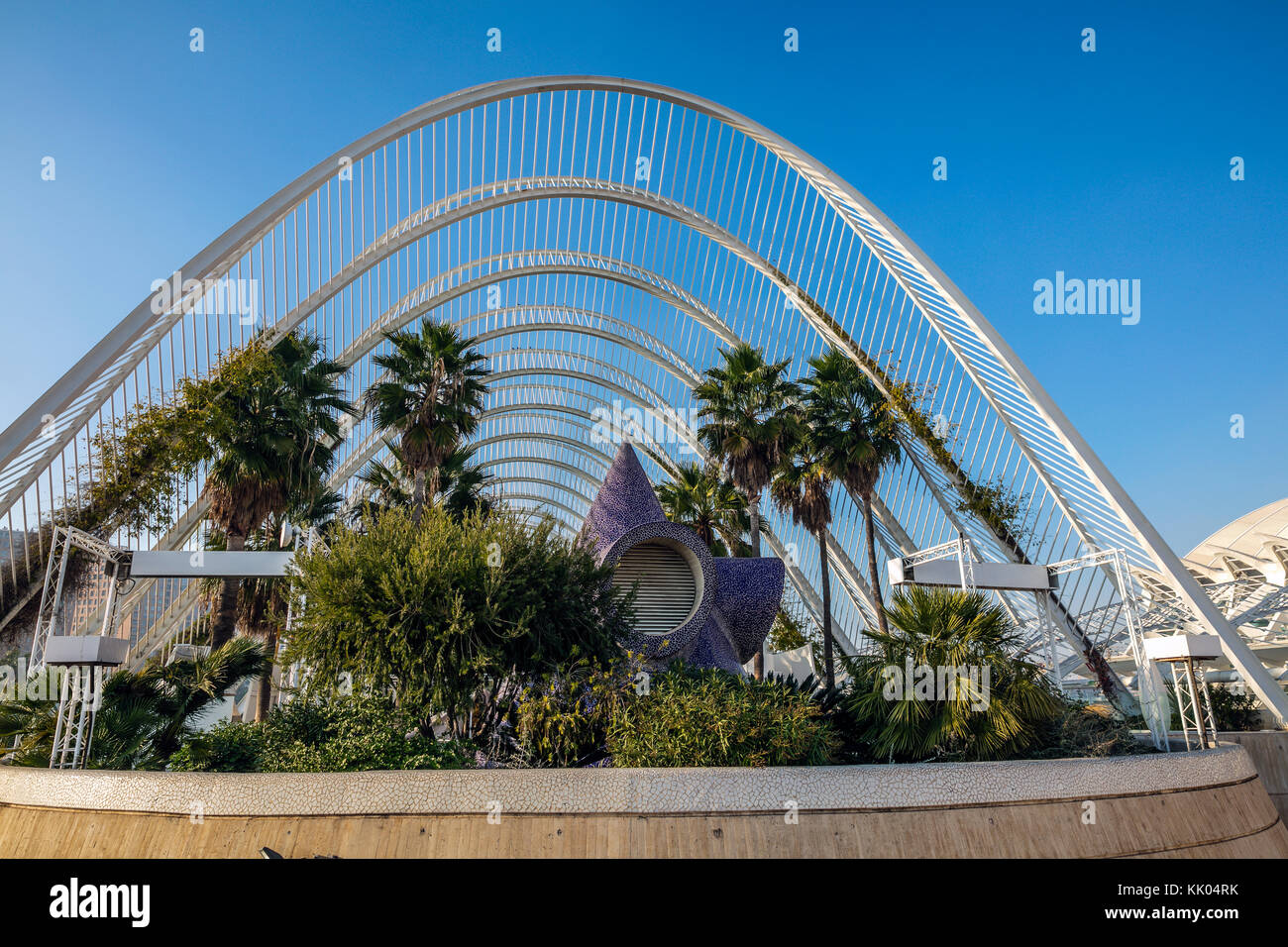 Umbracle, Stadt der Kunst und Wissenschaften, Valencia, Spanien. Stockfoto